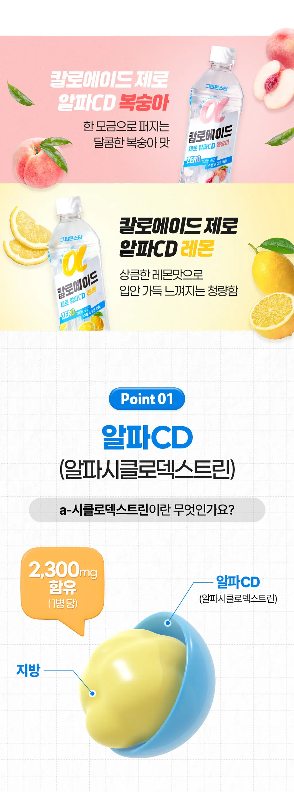 [NEW/체인지워터] 그린몬스터 칼로에이드 제로 알파CD 레몬 상세페이지 7